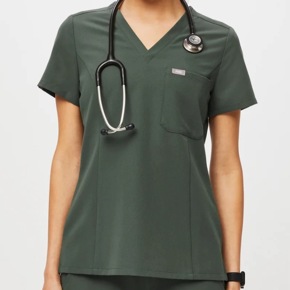 Medium Moss Slim Catarina One-Pocket Scrub Top